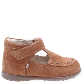 (1490B-5) Brown Velour Half-Open Shoes