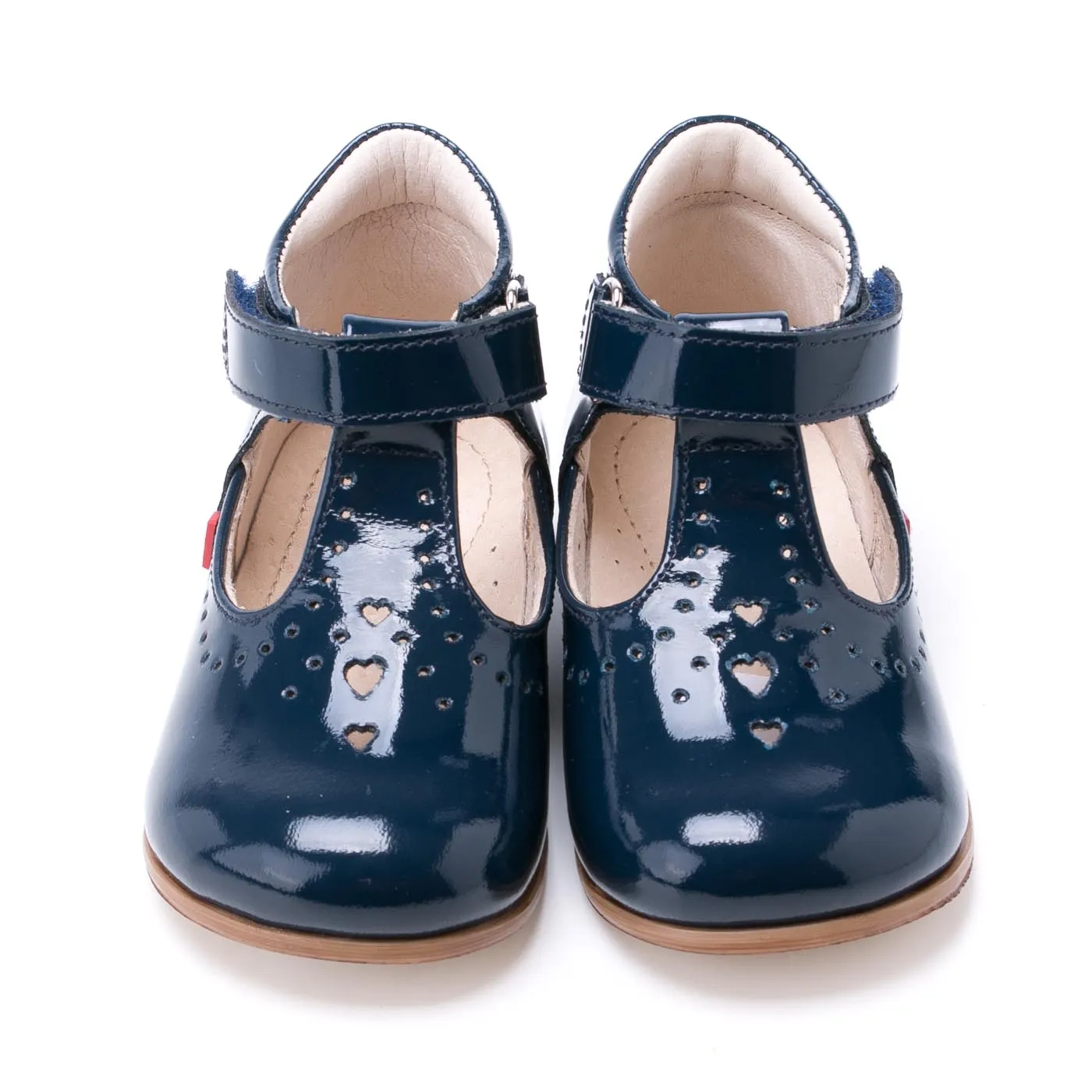 (2385B-5) Navy patent Half-Open Shoes