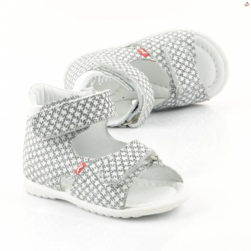 (2431-1) Emel Stars Grey White Sandals