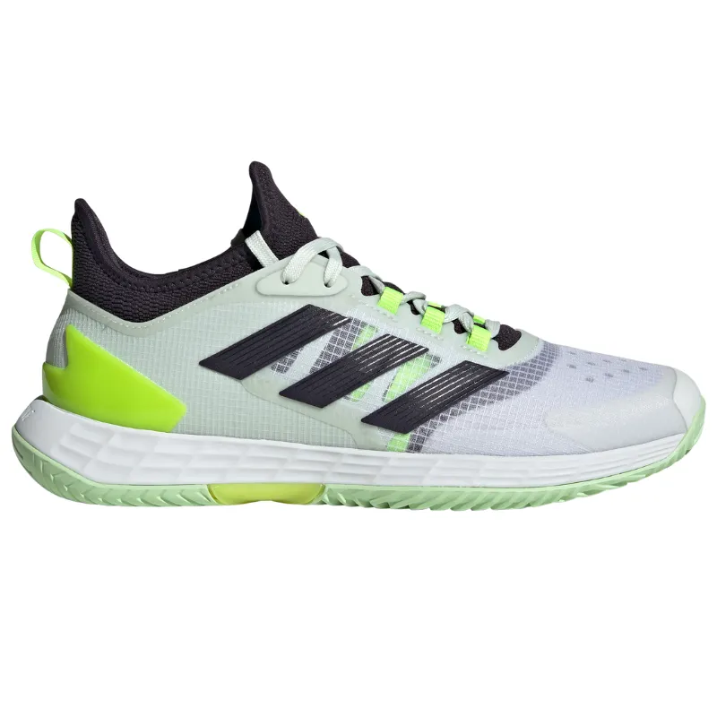 Adidas Adizero Ubersonic 4.1 Tennis Shoes - White/Black/Lucid Lemon