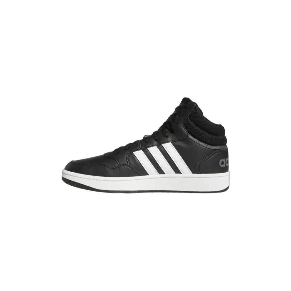 Adidas Hoops 3.0 Mid GW3020 black-white adult high-top sneakers shoe