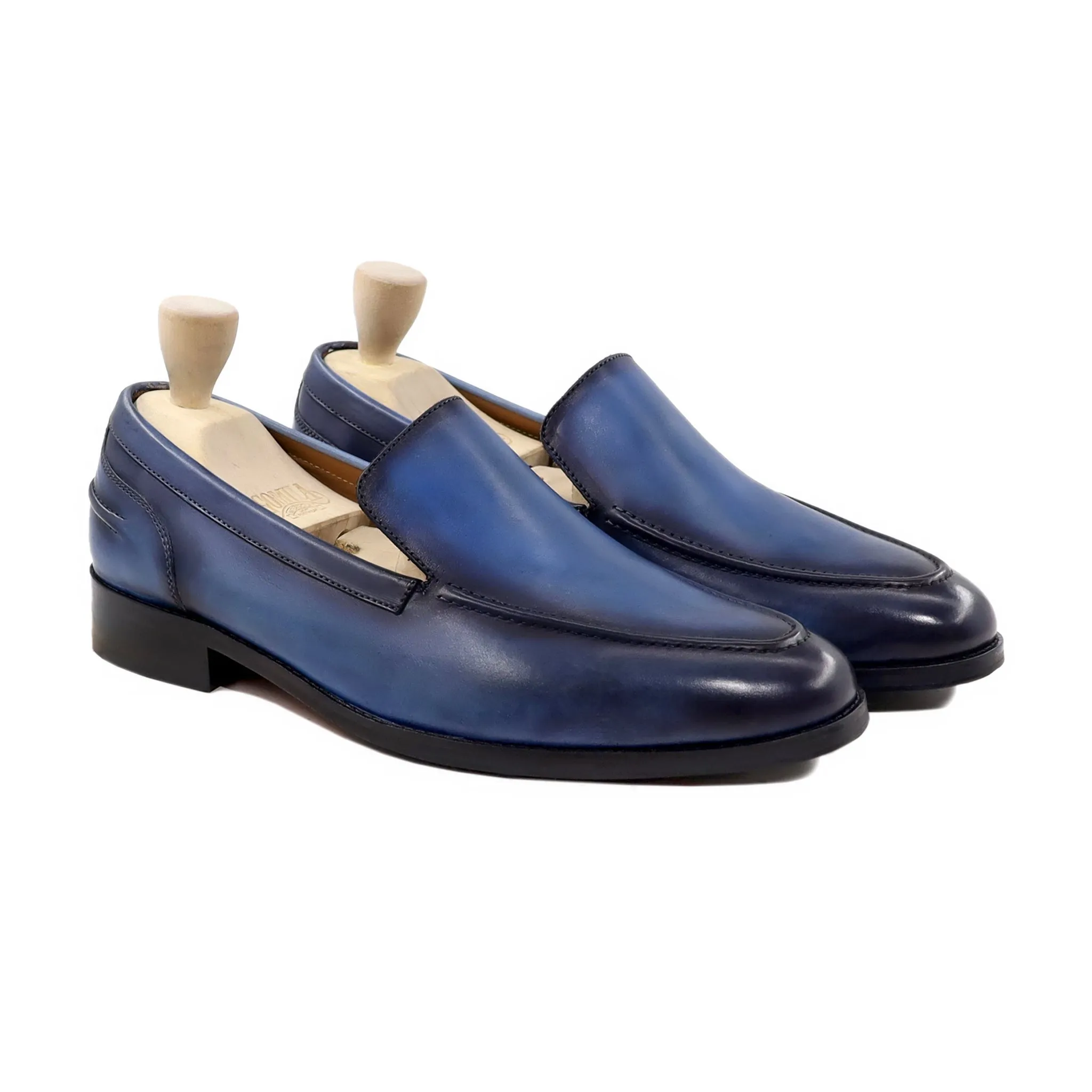 Aurila - Men's Burnished Blue Calf Leather Loafer