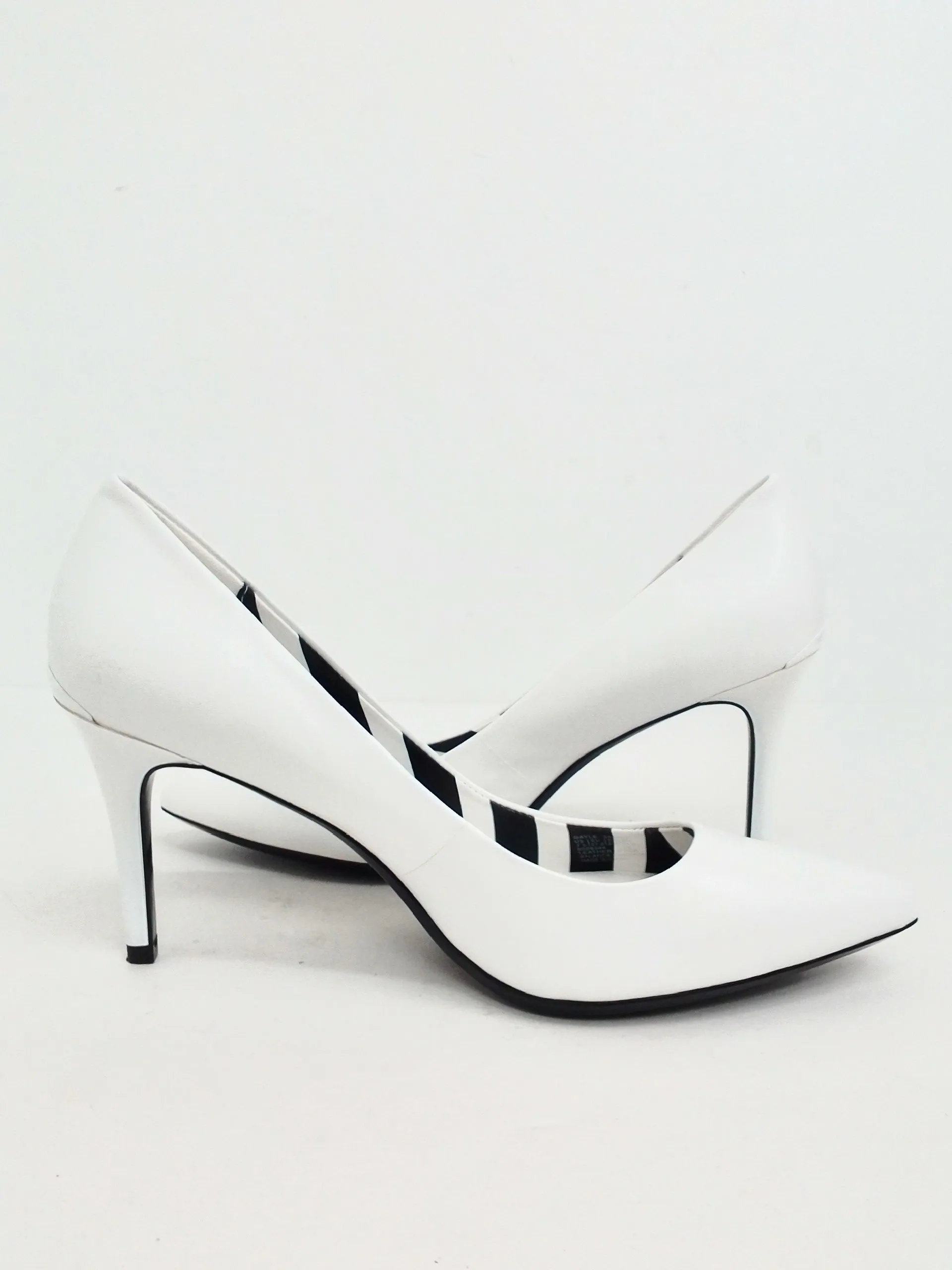 Calvin Klein Women's Gayle White Leather Heels Size 7.5 M