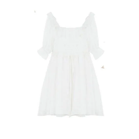 Camelia White Casual Nymphet Fashion Cottage Fairy Dress