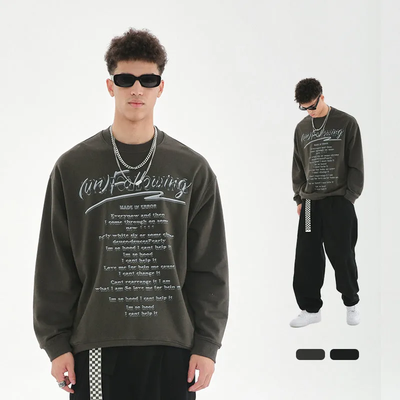 Casual direct spray printed Oversize Unisex Sweatshirt