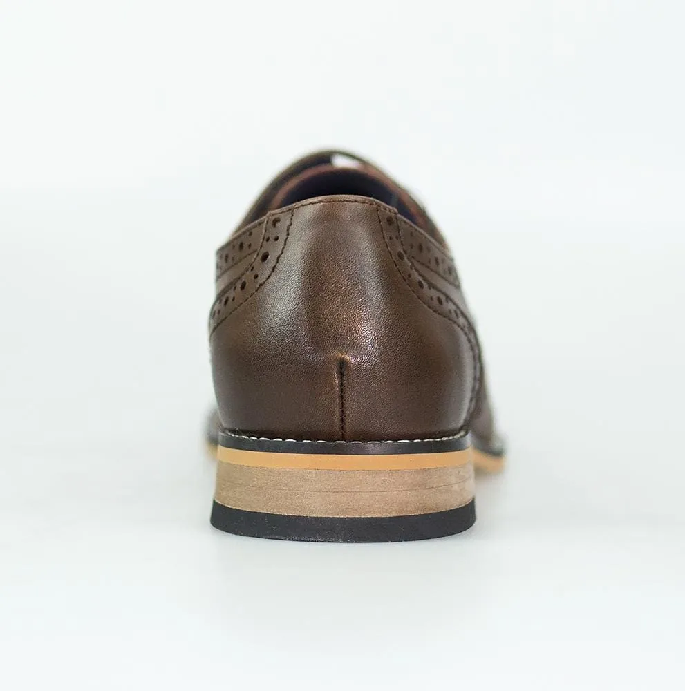 Cavani Horatio Brown Tweed Brogue Shoes