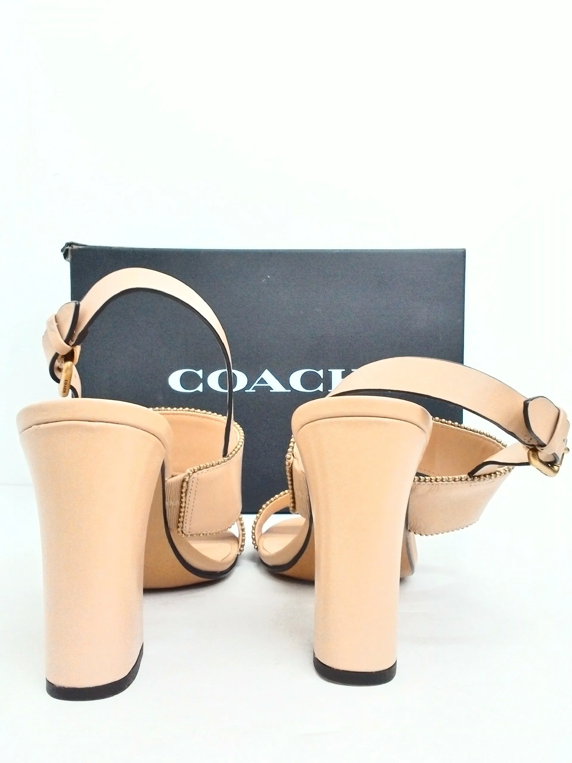 Coach Women's Rylie Bchain Beechwood Leather Sandal Size 9.5 B