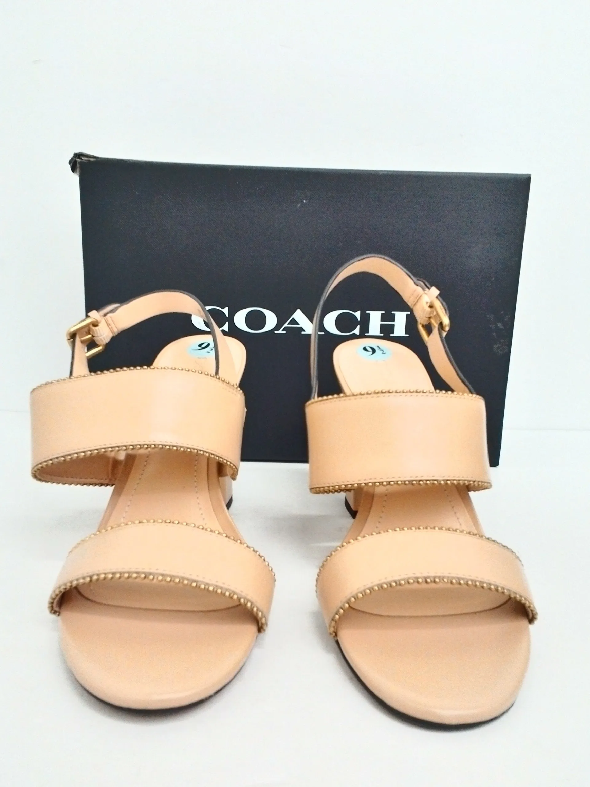 Coach Women's Rylie Bchain Beechwood Leather Sandal Size 9.5 B