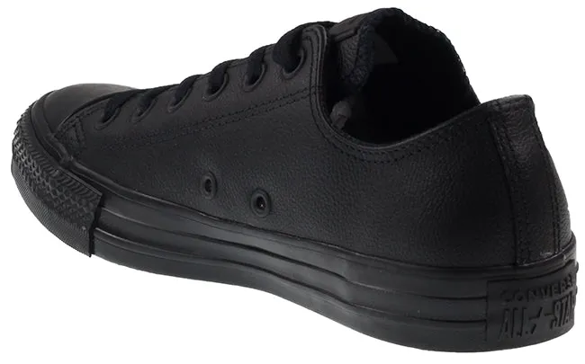 Converse Mens Shoes Ox Low Black Mono Leather