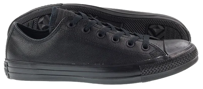 Converse Mens Shoes Ox Low Black Mono Leather