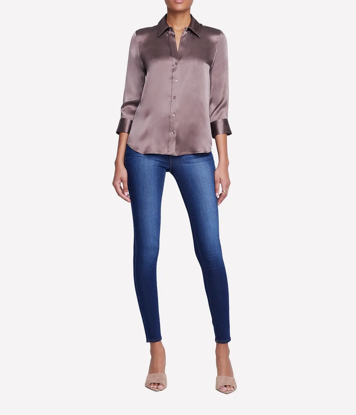 Dani 3/4 Sleeve Blouse in Deep Taupe