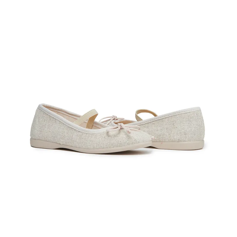 Elastic Ballet Flats in Shimmer