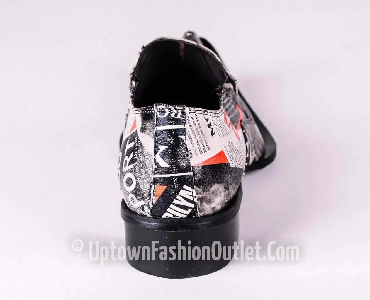 Fiesso Marilyn Monroe Print Pointed Metal Toe Slip on Shoes FI 6867