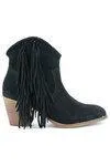 Flirty Fringe Booties in Black