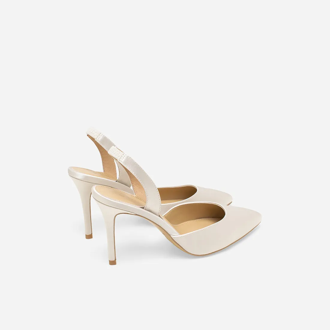 Hebe Satin Slingback Pumps