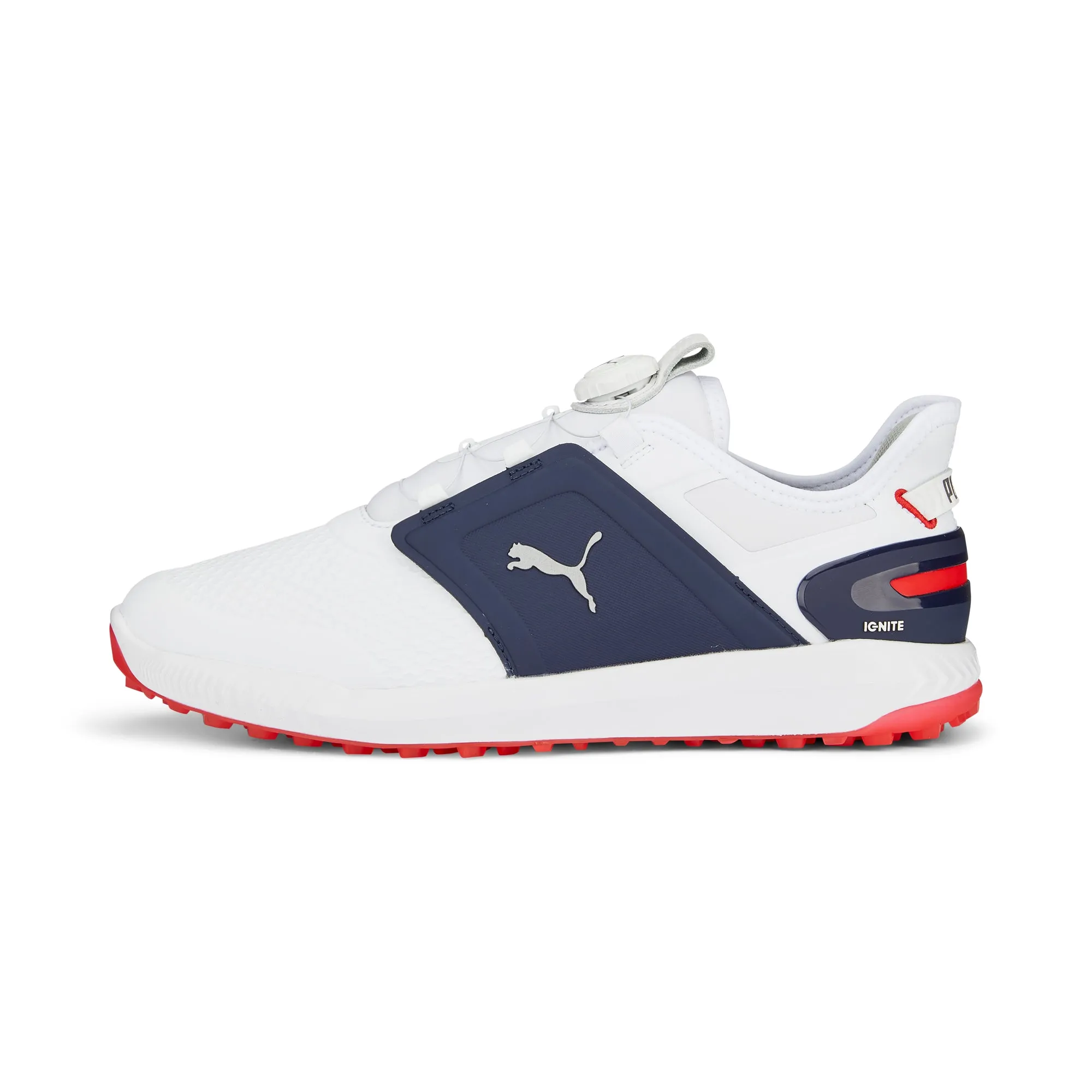 IGNITE ELEVATE DISC Spikeless Golf Shoes | Puma White / Puma Silver / Puma Navy