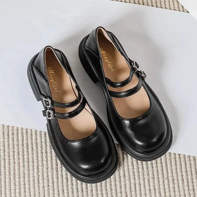 K665 Women's Casual Shoes - Leather Low Heel Loafers