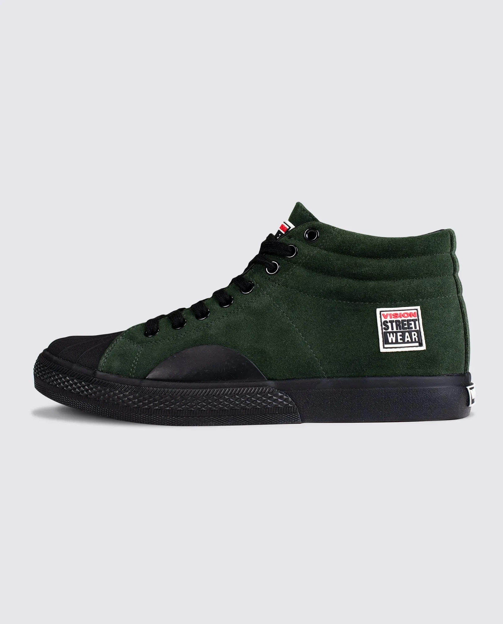 Leather Suede High Top Sneakers Army