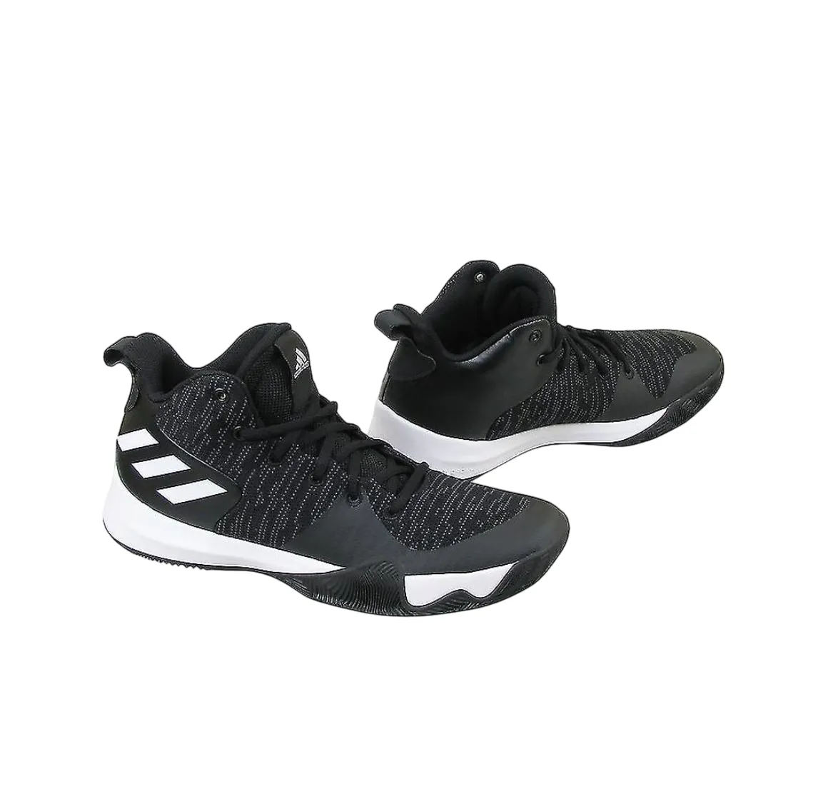 Mens Adidas Explosive Flash Black/ Carbon/ White Basketball Shoes