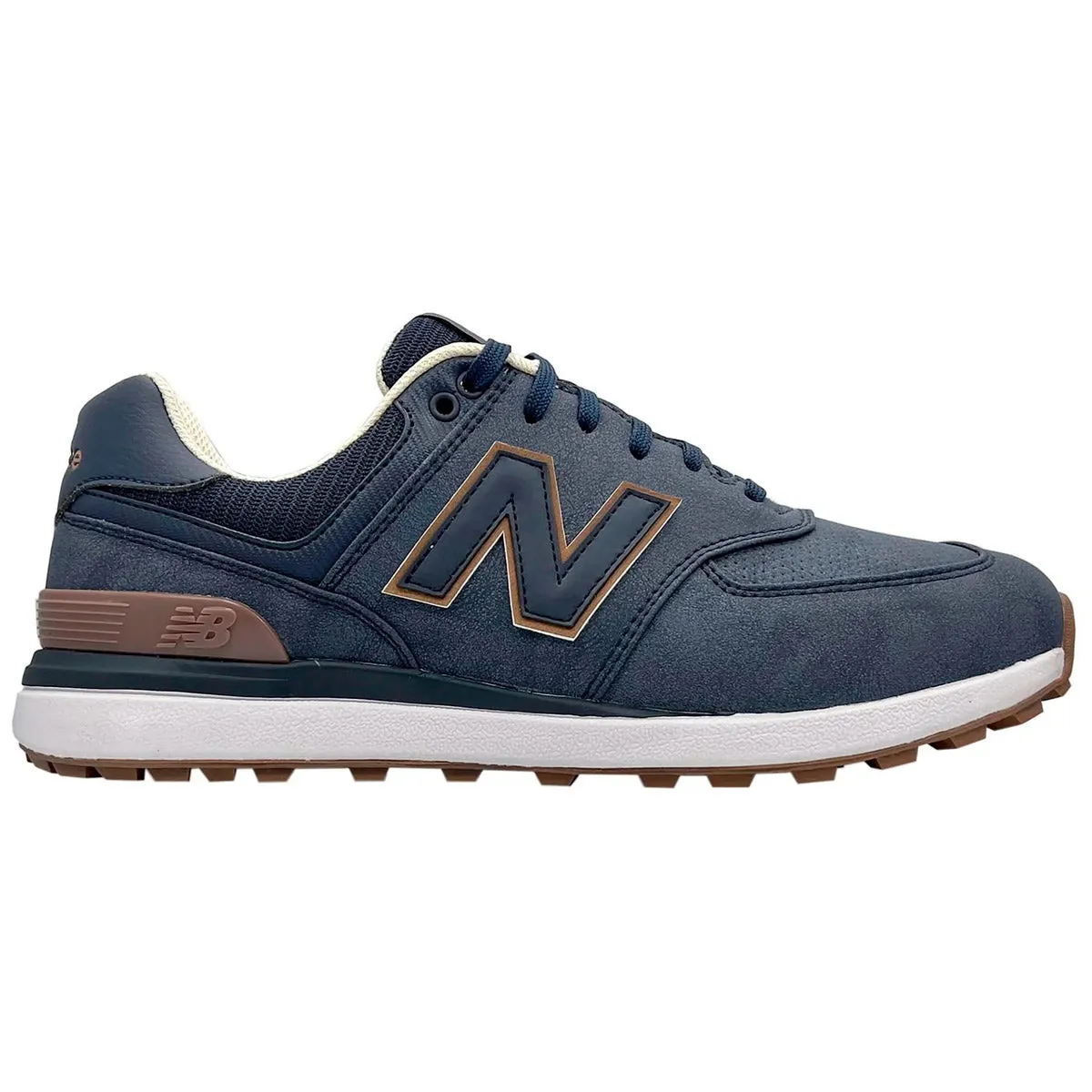 New Balance 574 Greens V2 Golf Shoes - Mens Navy with Gum Sole