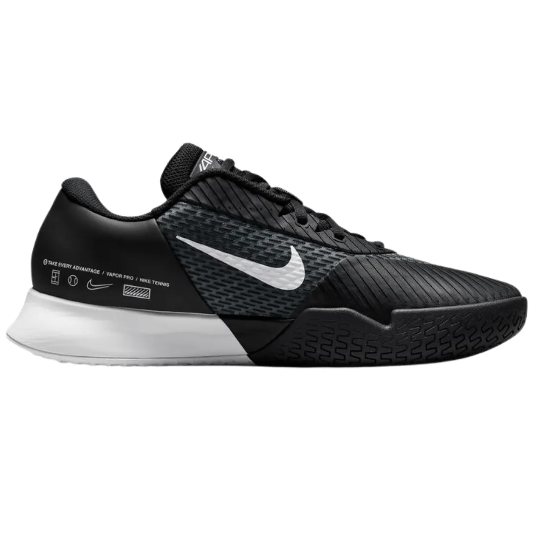 Nike Court Air Zoom Vapor Pro 2 Men's Hard Court Tennis Shoes - Black/White