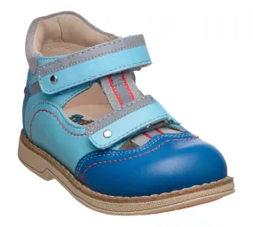 Orthopedic Kids Shoes for Boys and Girls - Twiki - Genuine Leather Sandals with Closed Toe, 2 Fasteners, Non-Slip Amortizing Sole and Thomas Heel