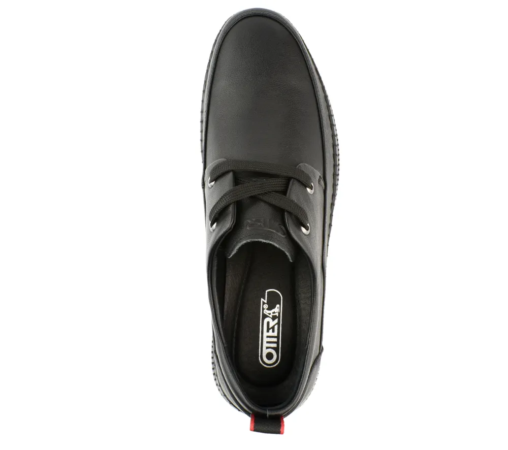 Pantofi casual, barbati, OTTER, E620022 negru, piele naturala