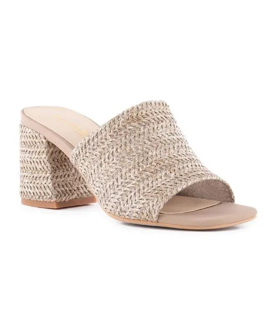 Seychelles Adapt Block Heel Mule - Taupe Raffia