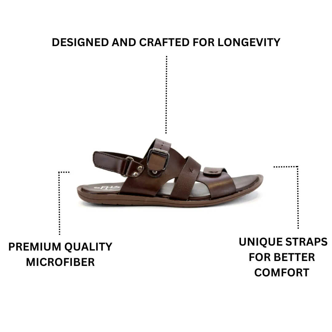 Strapped Sandals-Brown