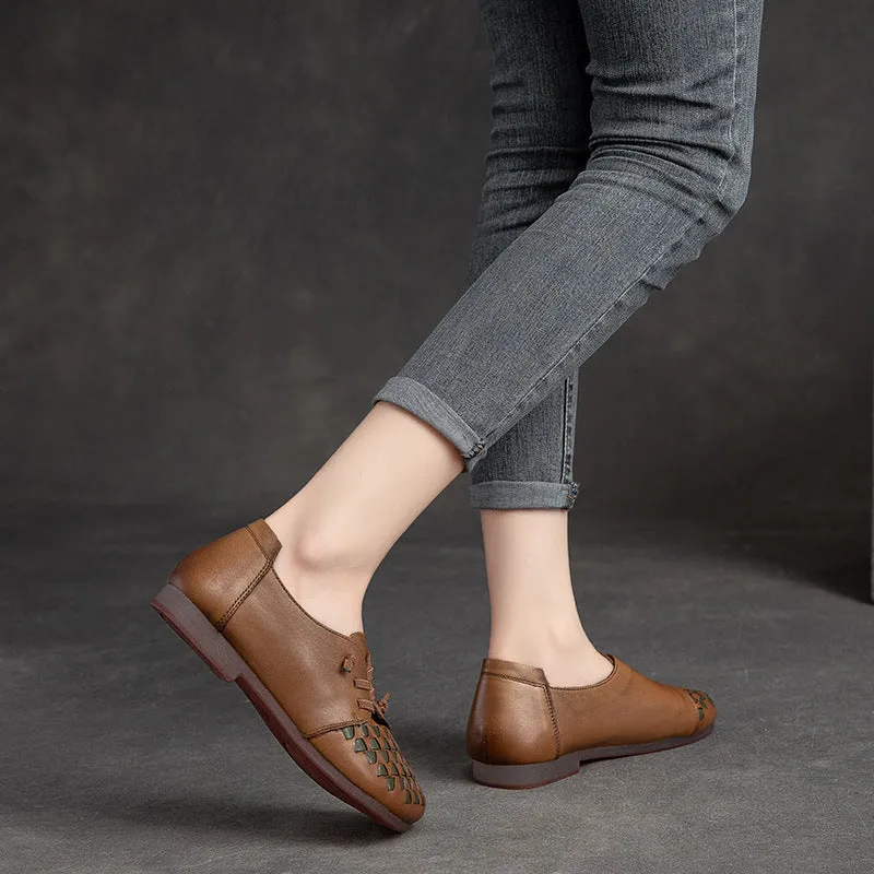 Summer Leather Retro Casual Flat Loafers