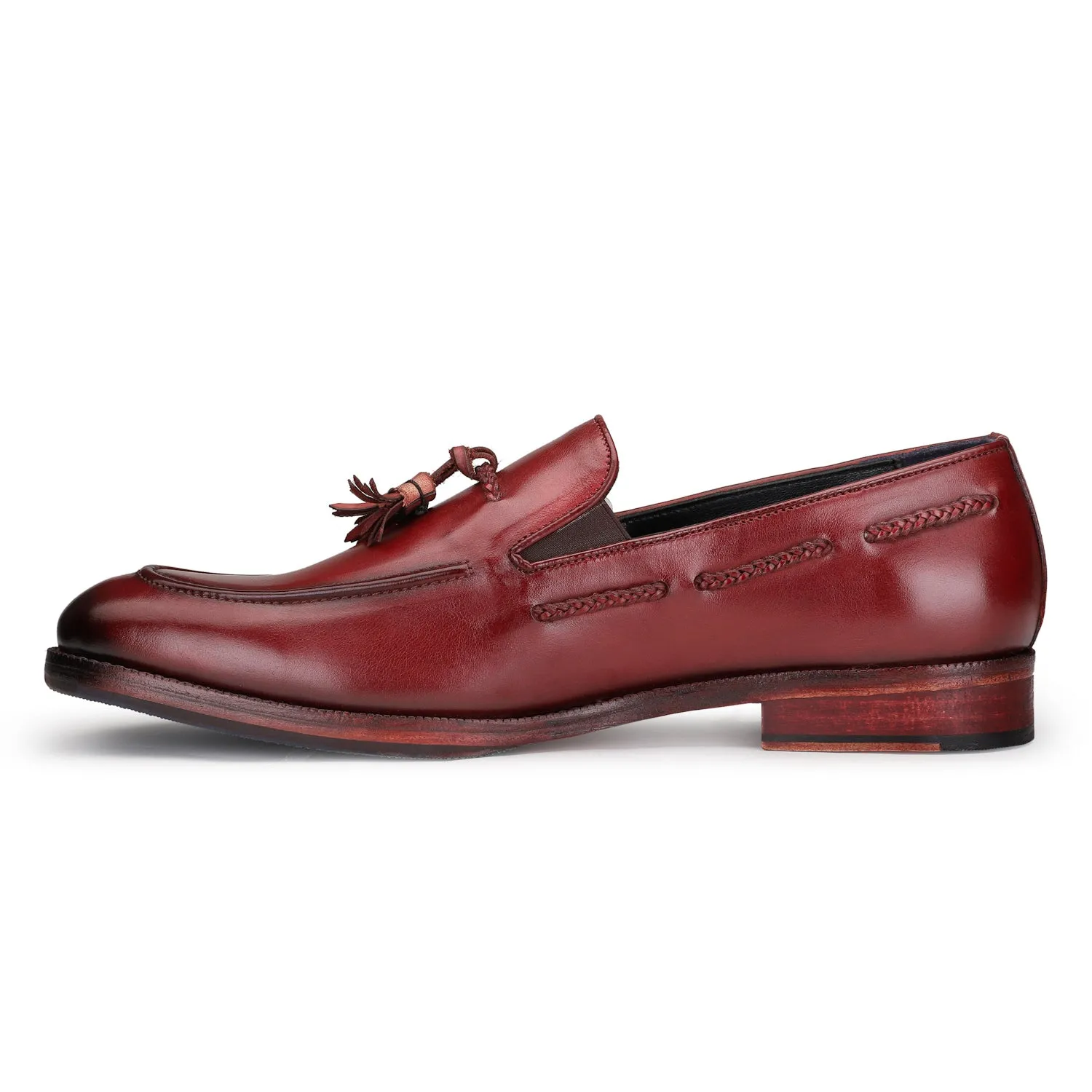 Tassel Loafers - Wine Red