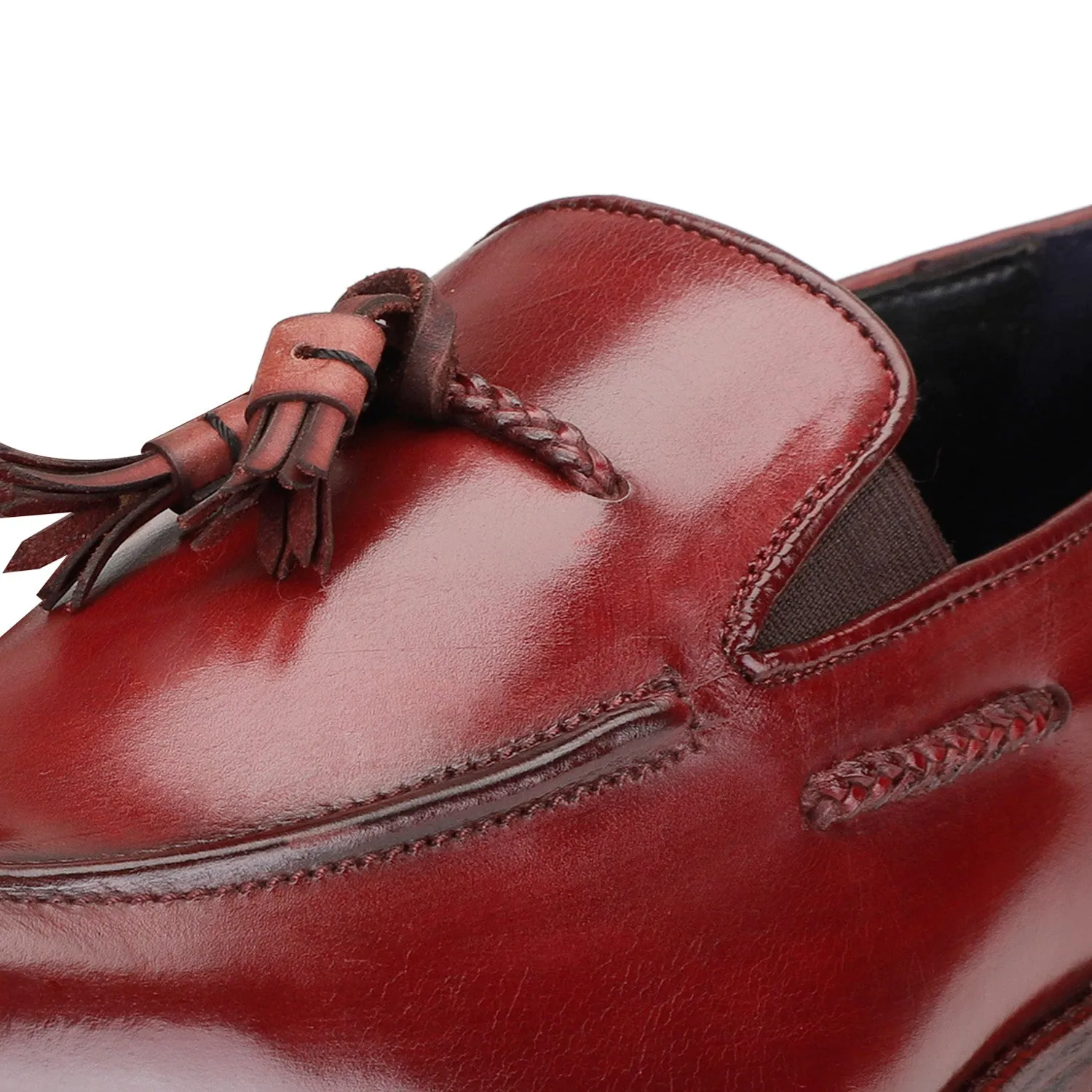 Tassel Loafers - Wine Red