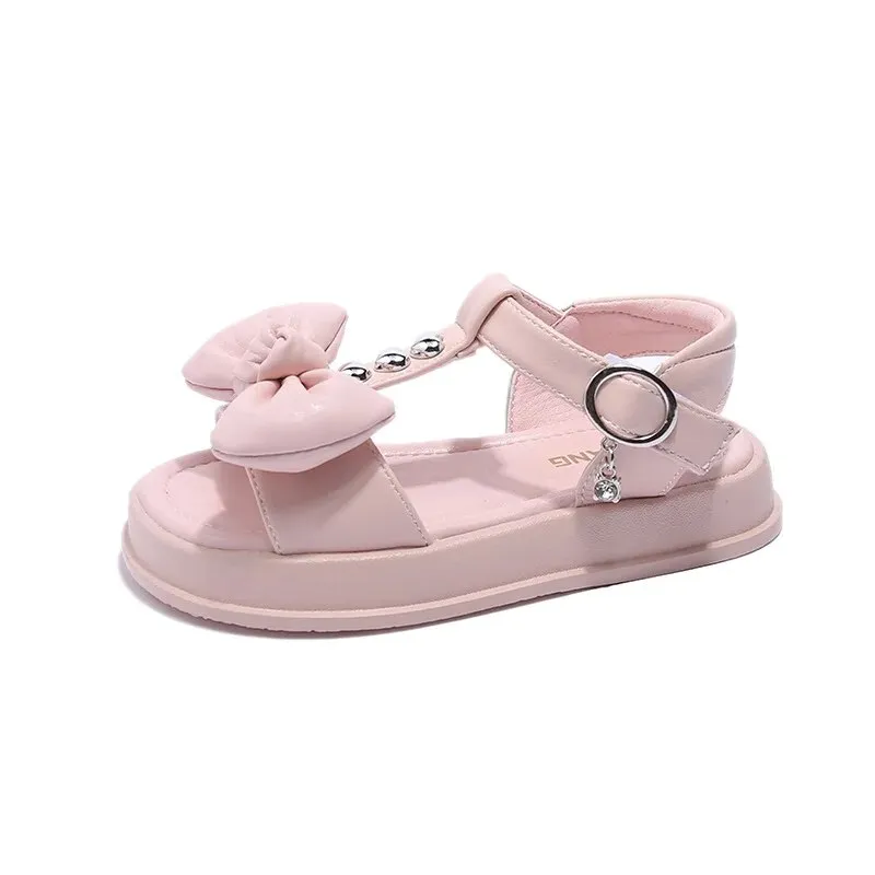 Toddler Casual Shoes: Girls' Bow-Knot Leather Sandal - G05161