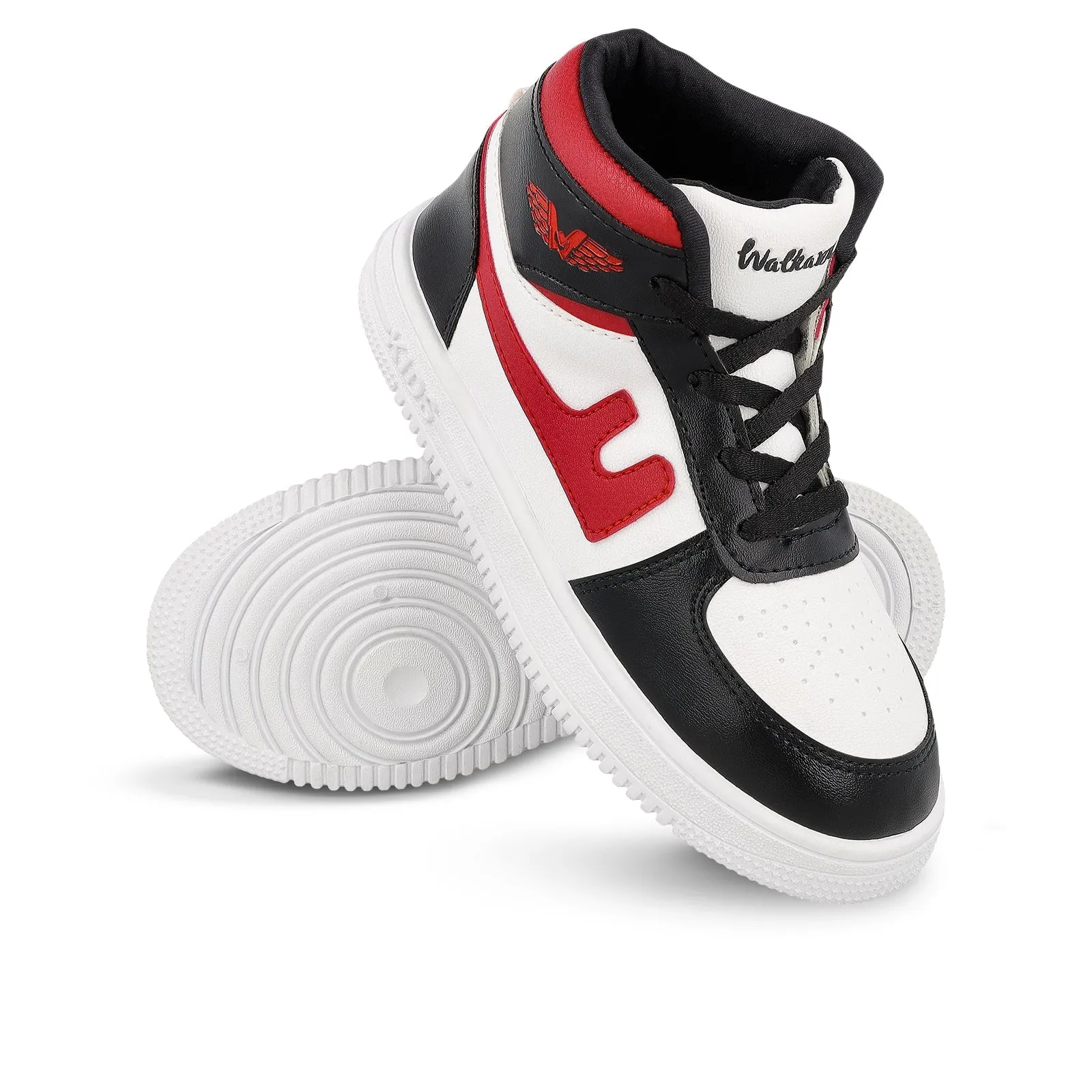 Walkaroo Kids Shoes - WK380 White Black