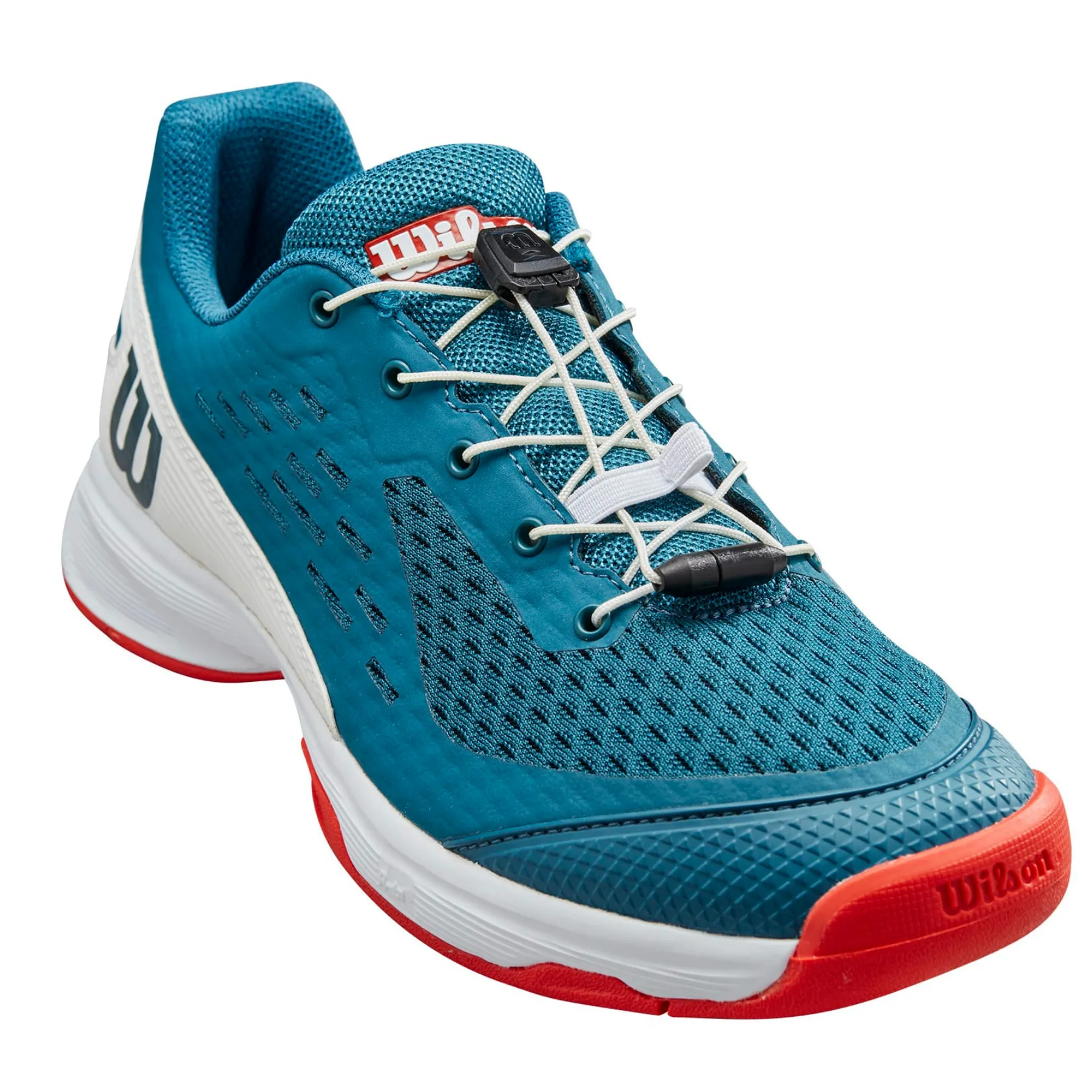 Wilson Rush Pro JR 4.0 QL Tennis Shoes - Blue Coral/ White/ Fiesta