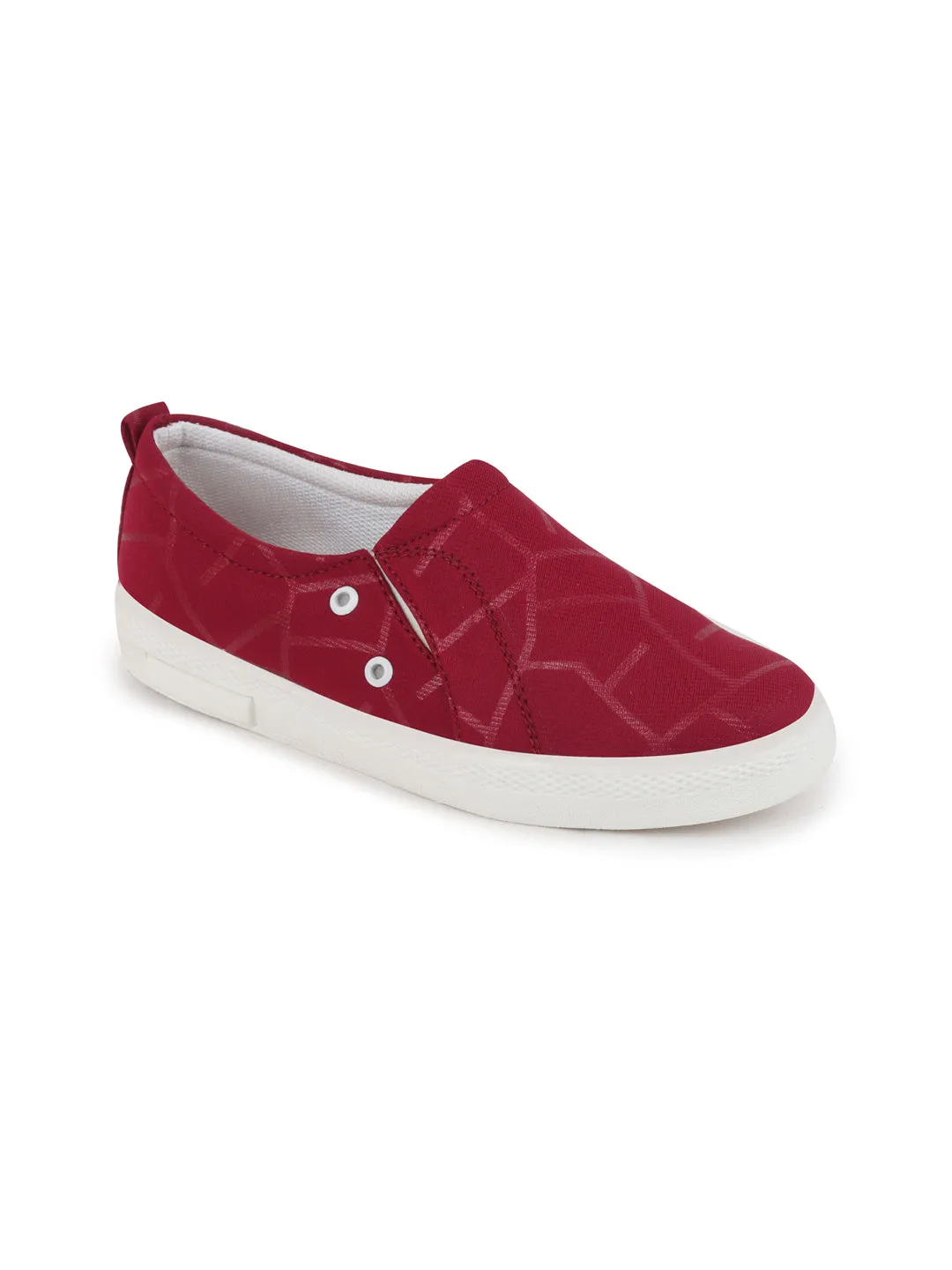 Women Cherry Casual Canvas Slip-On Loafers