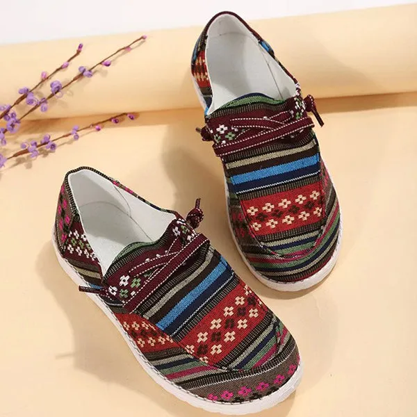 Women's Casual Ethnic Style Lightweight Canvas Shoes 90563336S