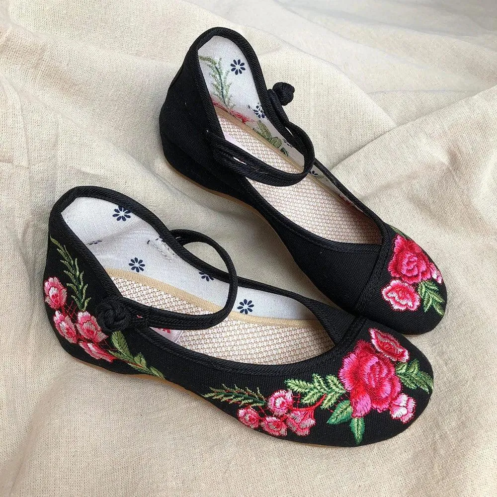 ZX653 Women's Casual Shoes - Handmade Embroidered Canvas Flats