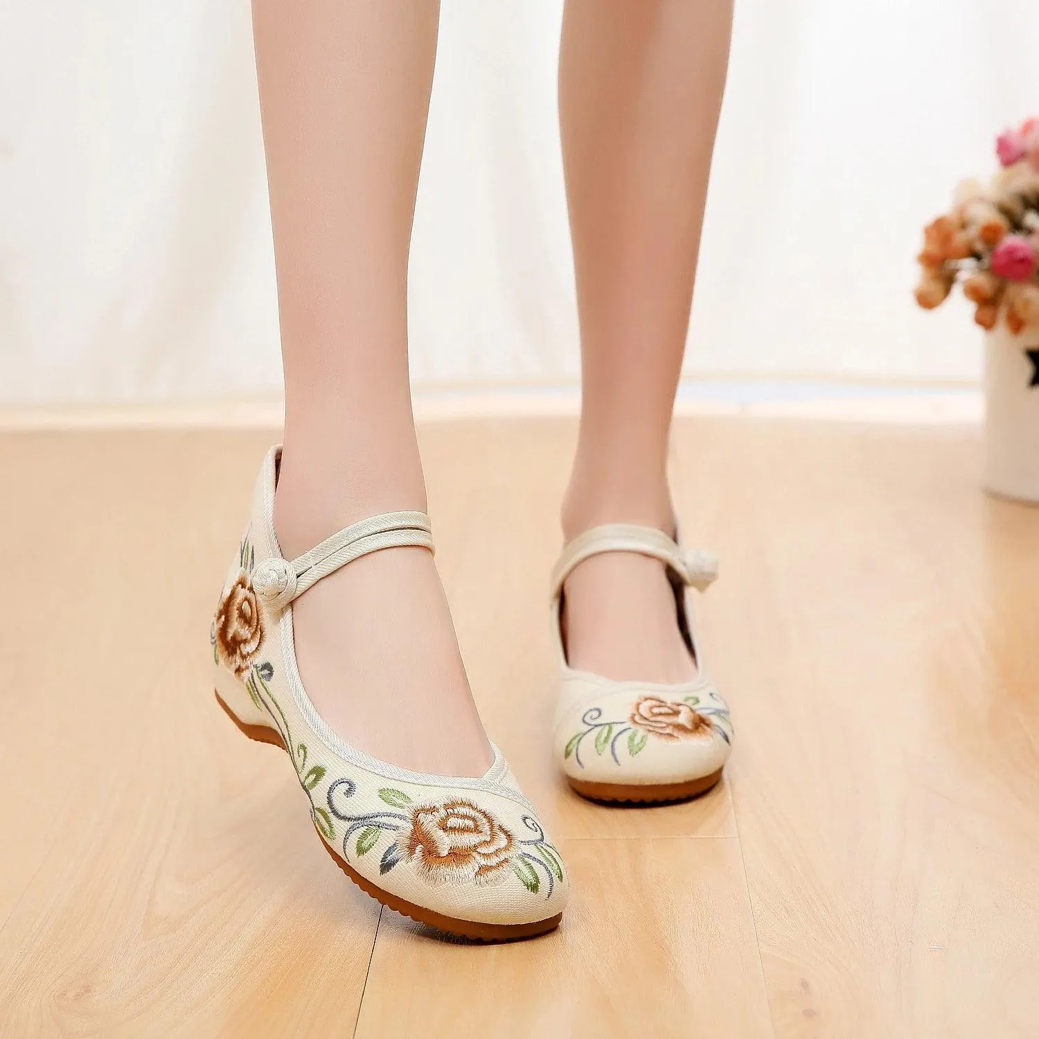 ZX653 Women's Casual Shoes - Handmade Embroidered Canvas Flats